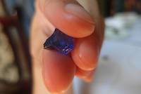 Rough blue Tanzanite gemstone